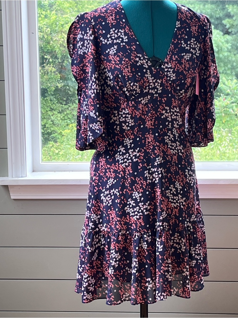 MICHAEL Michael Kors Navy Pink and Cream Floral Mini Dress